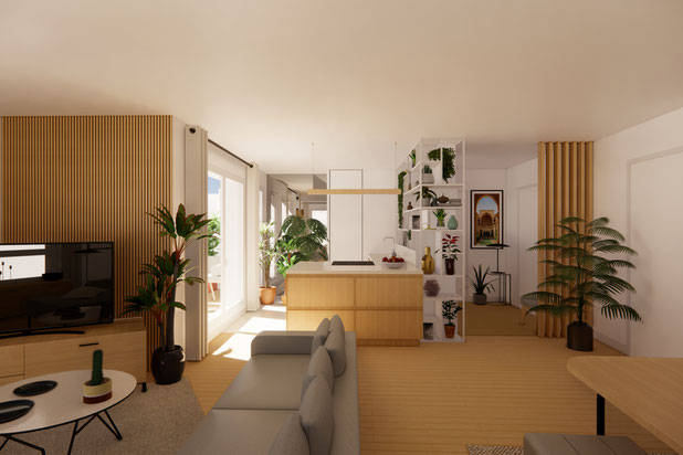 Pièce de Vie-renovation-appartement-Aubervilliers