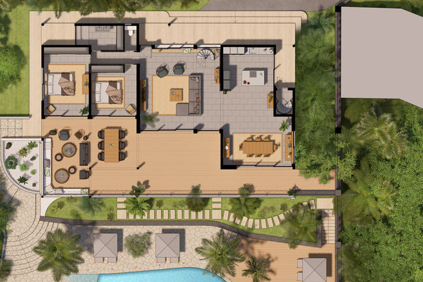 Plan Rez-de-Chaussée-renovation-maison-Les Avirons