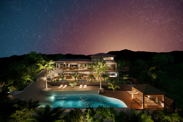Vue Aérienne de Nuit-renovation-maison-Les Avirons