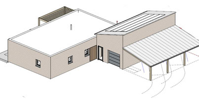 Extension de maison individuelle en ossature bois Maëlle Le Dantec E.I. Architecte CNOA Photo d'un projet de Agrandissement Extension Extension à Plouézec