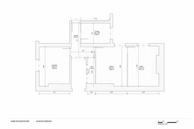 Plan existant, avant travaux-renovation-appartement-Paris