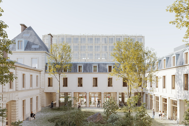 Vue de la cour intérieure-rehabilitation-equipement-Paris