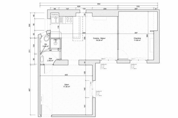 Plan existant-renovation-appartement-Paris