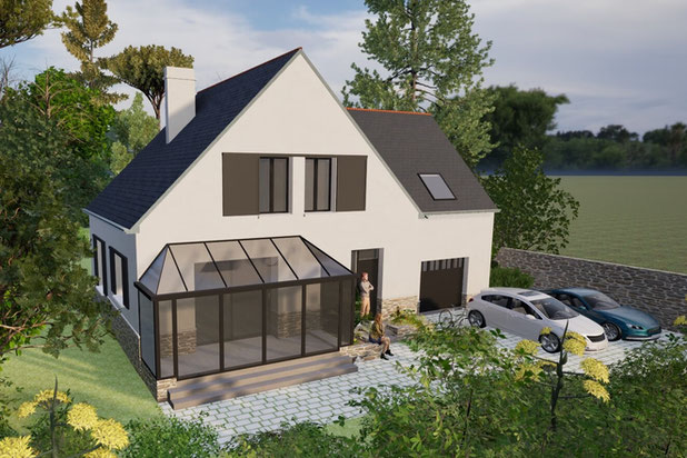 Vue façade sur rue-renovation-maison-Carnac