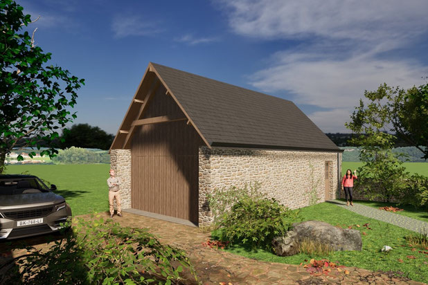 Façade sur cour Grange-renovation-maison-Carnac