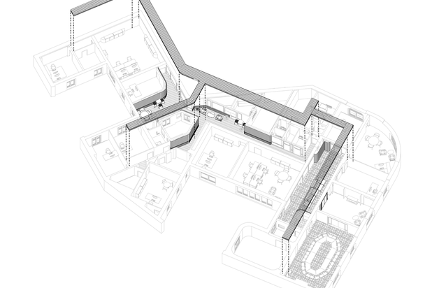 Projet - Axonométrie-rehabilitation-bureaux-Paris