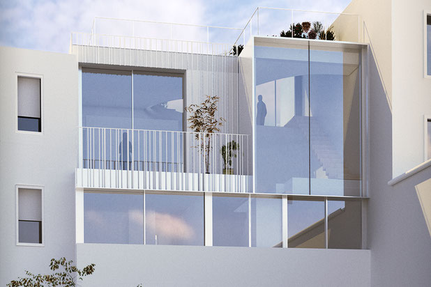 depuis la cours-surelevation-immeuble-Paris