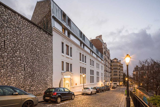Vue depuis la rue-rehabilitation-hotel-Paris