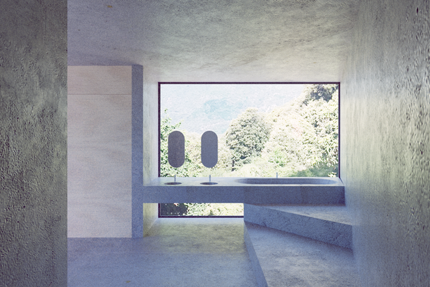 salle de bain en béton-agrandissement_extension-maison-Arches