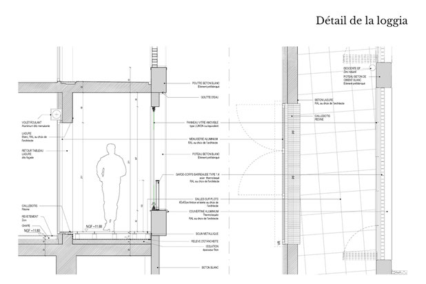 Détail de la loggia-construction-immeuble-Bordeaux