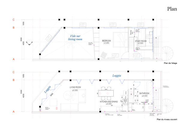Plans de l'appartement-rehabilitation-appartement-Phnom Penh