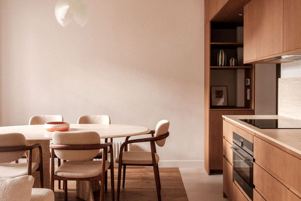 Cuisine ouverte sur séjour-renovation-appartement-Paris