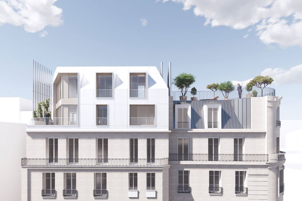 Façade sur rue-surelevation-appartement-Paris