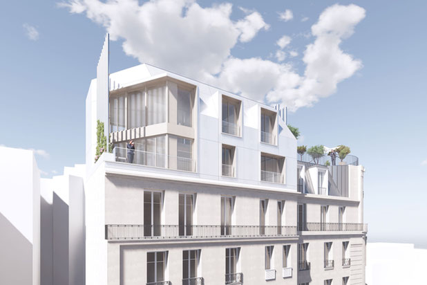 Façade sur rue-surelevation-appartement-Paris