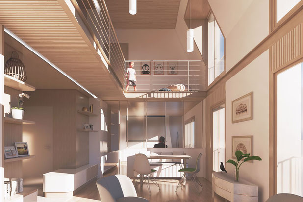 Vue depuis le salon-surelevation-appartement-Paris