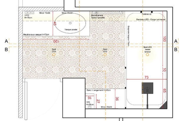 Plan salle de bain-renovation-appartement-Paris