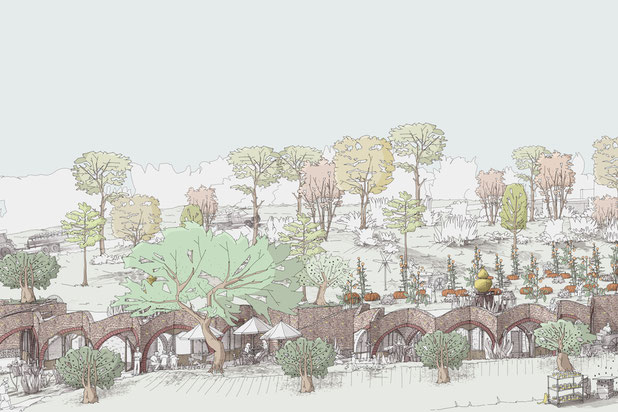 Axonométrie générale - Réception-construction-equipement-La Puebla de Fantova