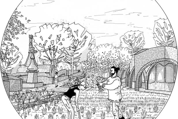 Jardins communautaires-construction-equipement-La Puebla de Fantova