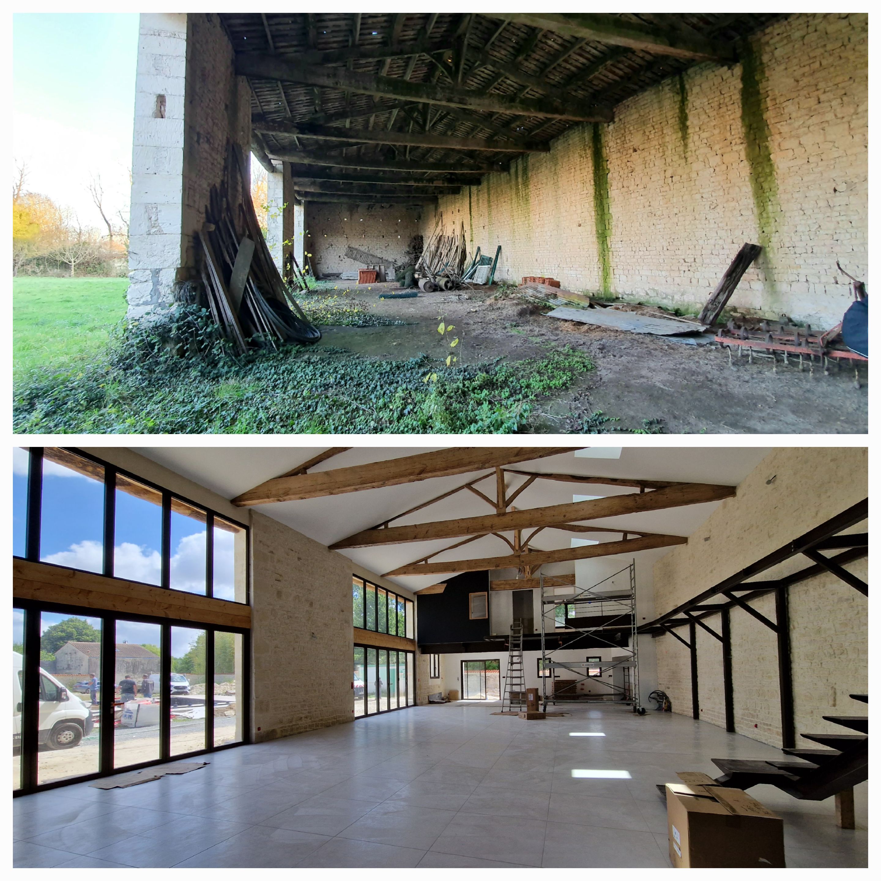 Transformation d'une grange en habitation – rénovation de maison Aisne