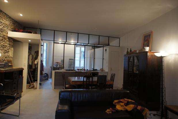 séjour et volume-renovation-appartement-Nantes