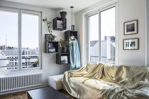 fenêtres d'angle du séjour-renovation-appartement-Nantes