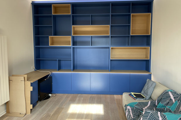 bibliothèque salon-renovation-appartement-Bordeaux