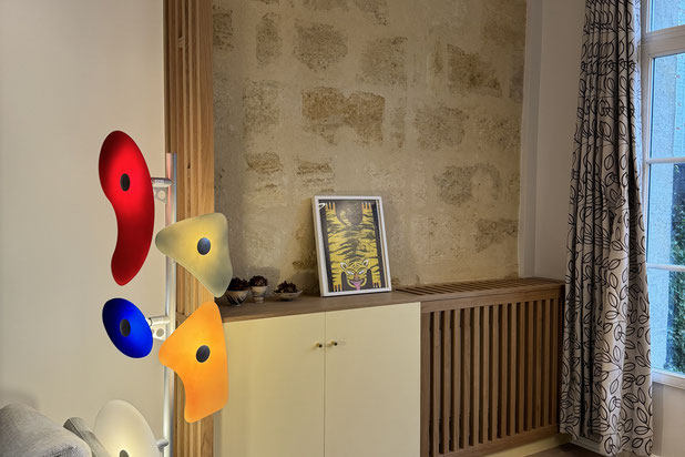 pierre apparente et création meuble et cache radiateur-renovation-appartement-Bordeaux