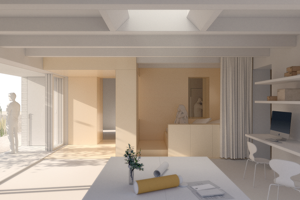 Vue sur atelier-rehabilitation-maison-Le Mans