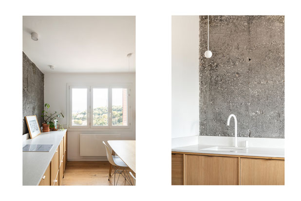 mur en béton mâchefer-renovation-appartement-Lyon