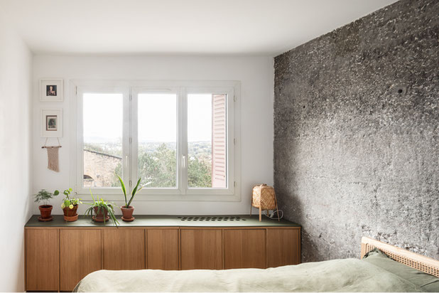 vue sur la chambre en béton mâchefer-renovation-appartement-Lyon