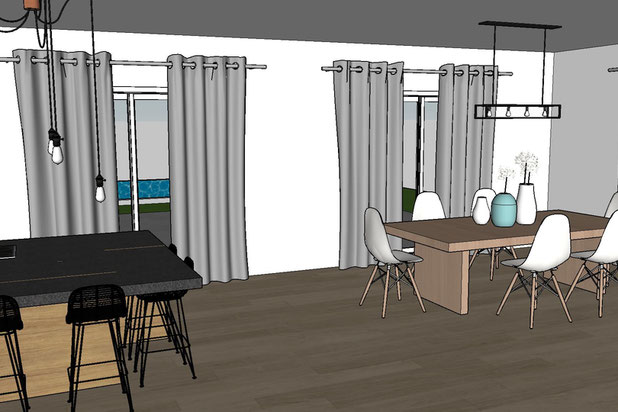 Côté cuisine/salle à manger-amenagement-appartement-Villarembert