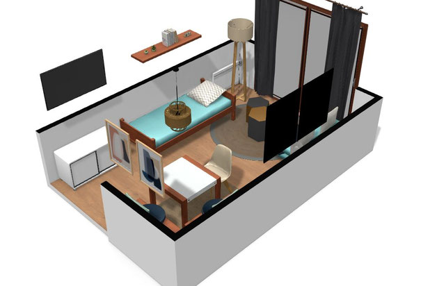 Vue globale du salon-amenagement-appartement-Villarembert