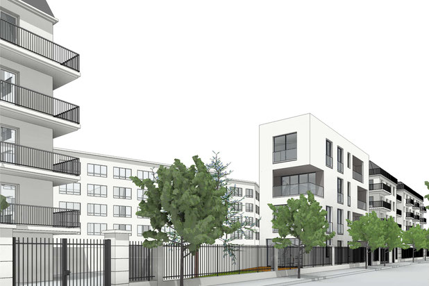 Vue depuis la rue 2-construction-immeuble-Poissy