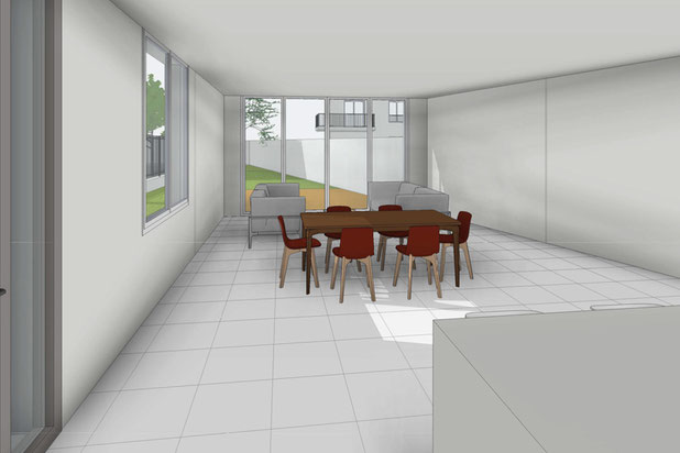 vue sur le séjour au Rdc-construction-immeuble-Poissy
