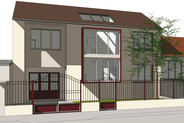 Vue depuis la rue 1-construction-maison-Bobigny