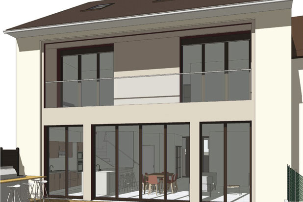 vue depuis le jardin-construction-maison-Noisy-le-Grand