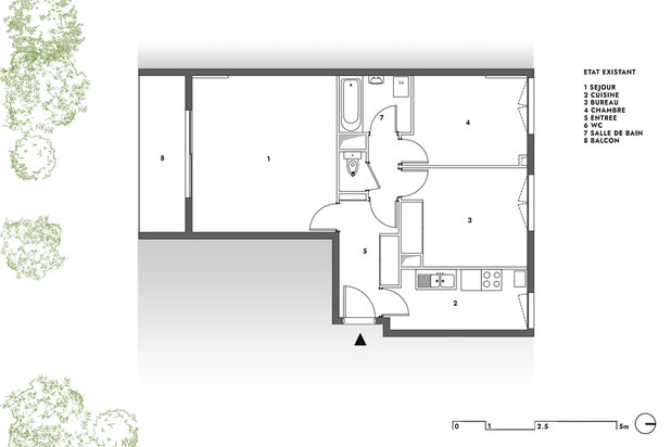plan d'aménagement - état existant-renovation-appartement-Plescop