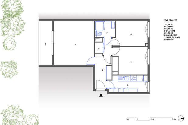 plan d'aménagement - état projeté-renovation-appartement-Plescop