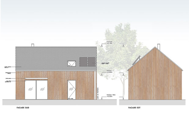 façade Sud et Est-construction-maison-Auray