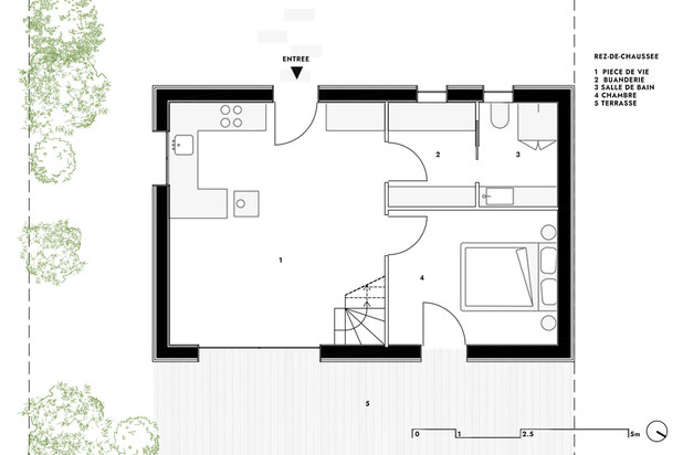plan d'aménagement intérieur - rez-de-chaussée-construction-maison-Auray