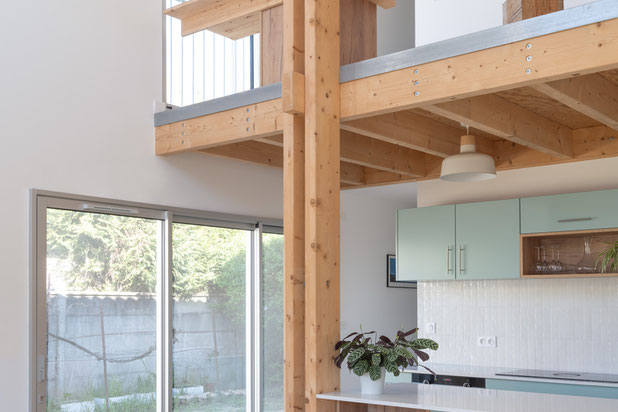 Vue cuisine et séjour-construction-maison-Bègles