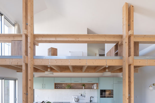 Vue cuisine et séjour-construction-maison-Bègles