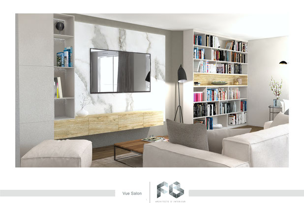 Salon-renovation-appartement-Levallois-Perret