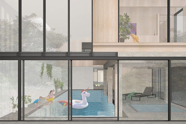 Jeu de volume Intérieurs / Semi-Extérieurs-rehabilitation-logement-Nantes