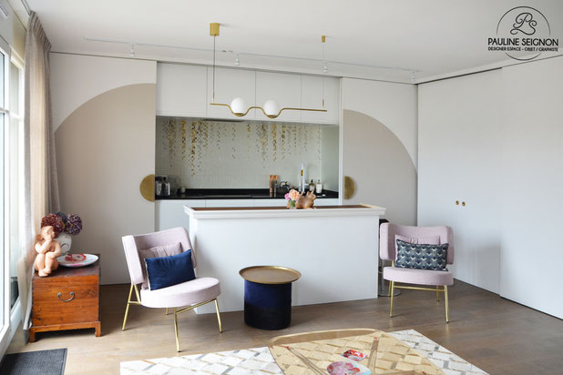 Cuisine ouverte-renovation-appartement-Puteaux
