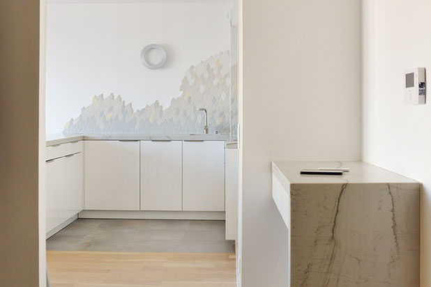 Depuis l'entrée-amenagement-appartement-Puteaux