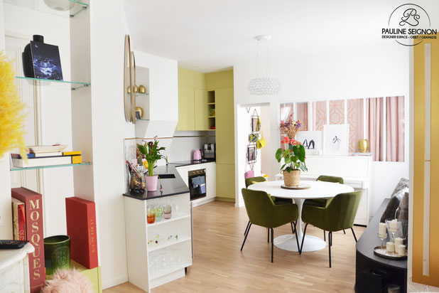 Salle à manger et cuisine-renovation-appartement-Paris