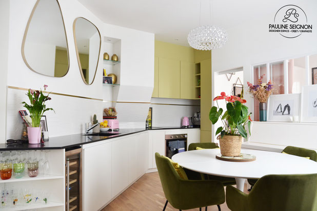 Salle à manger et cuisine-renovation-appartement-Paris