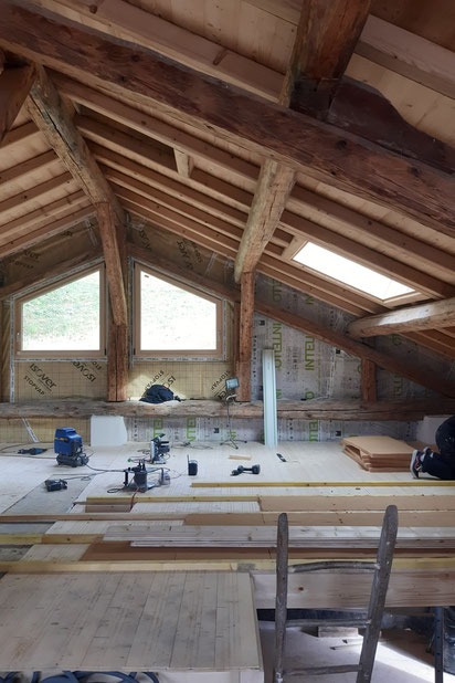 Plancher bois-rehabilitation-maison-Bozel