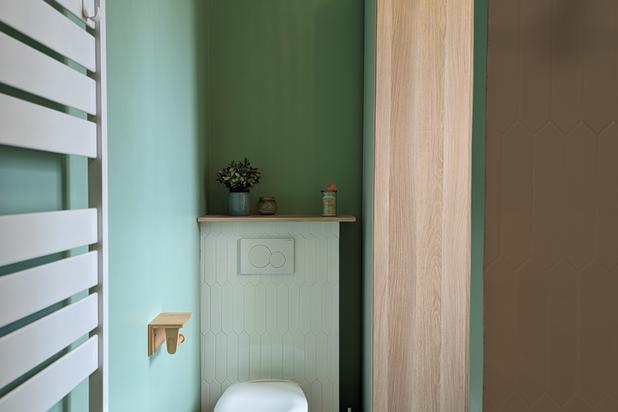 Espace WC + buanderie dans la salle de bain des enfants-renovation-maison-Yerres